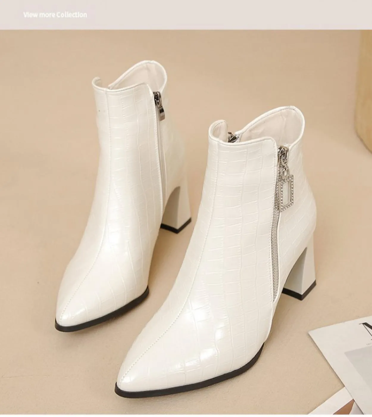 2022 Nuovo Autunno Inverno Stivali Moderni Delle Donne Punta a punta Stivaletti Neri Per Le Donne Zeppe Scarpe Cerniera di Crist