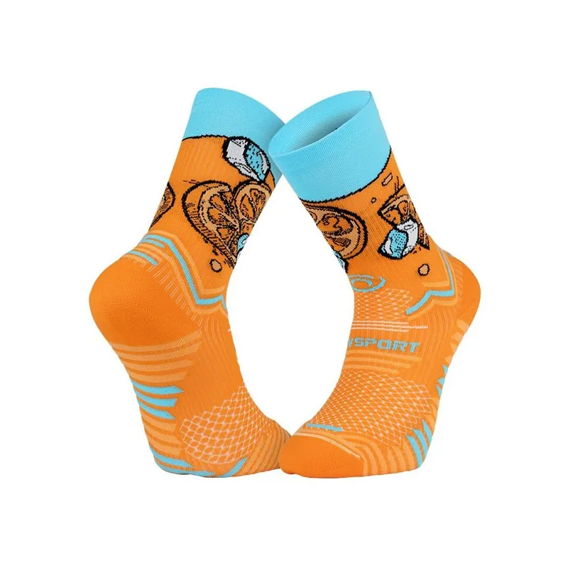 BV SPORT TRAIL ULTRA CALZINO RUNNING TRAIL TECNICO - NUTRISOCKS SPRITZ - ARANCIONE/AZZURRO