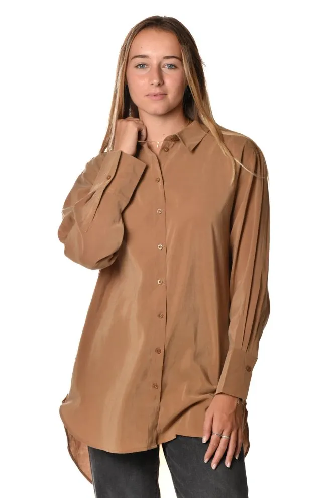Camicia Lunga In Modal Donna Marrone