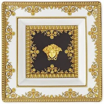 Ciotola Versace I Love Baroque colore Bianco, Nero, Oro