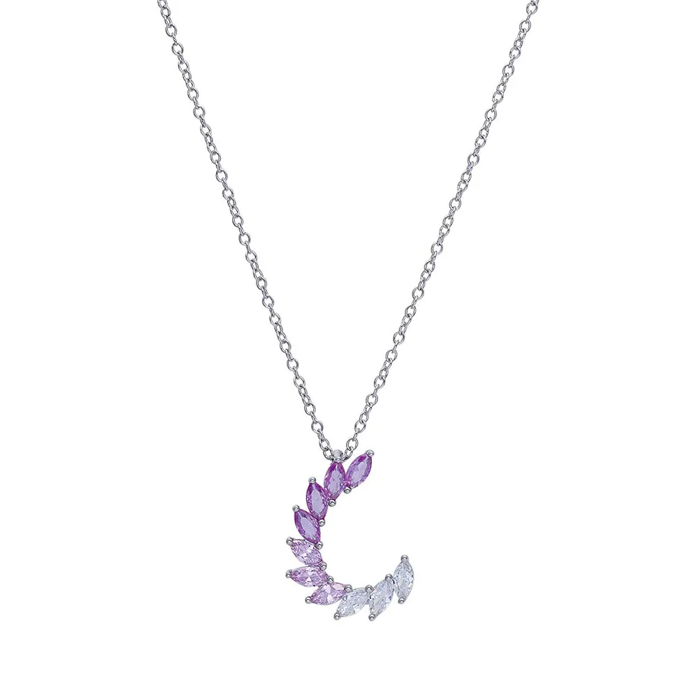 Collana Ciondolo Zirconi Rosa Comete