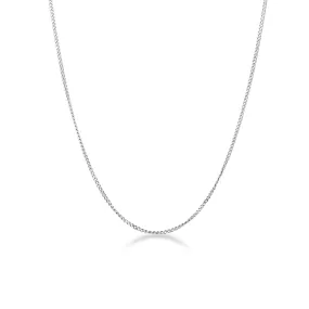 Collana maglia veneziana in oro bianco 18k, cm 40.