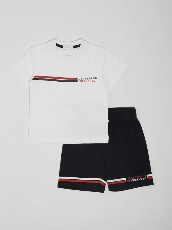 Completo bambino Jeckerson spezzato in cotone Bianco-Blu