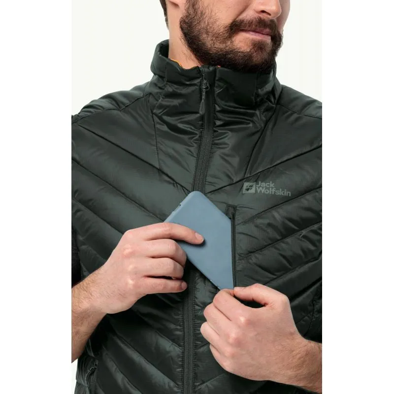 JACK WOLSKINS PASSAMANI DOWN VEST Uomo Piumino senza maniche (Nero Oliva)