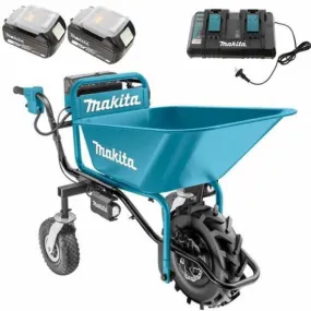 Makita DCU180 CARRIOLA ELETTRICA 36V A RUOTE CON VASCA – 2 BATTERIE 18Vx2 5Ah + CARICABATTERIE