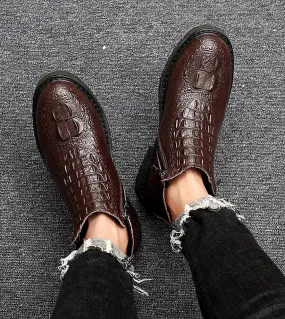 Newpattern Stivaletti da uomo Cerniera invernale Scarpe da uomo in vera pelle Morbidi Casual Tenere al caldo Stivali da neve Uom