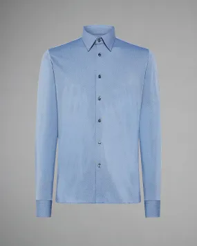 Oxford Jacquard Shirt celeste micro fantasia