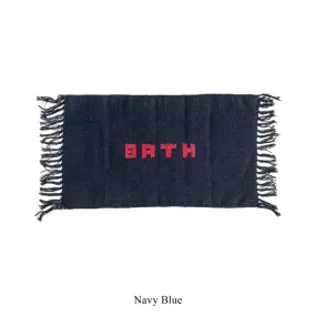 Puebco Tappetino da bagno in filato riciclato fatto a mano / blu navy 45 x 75cm
