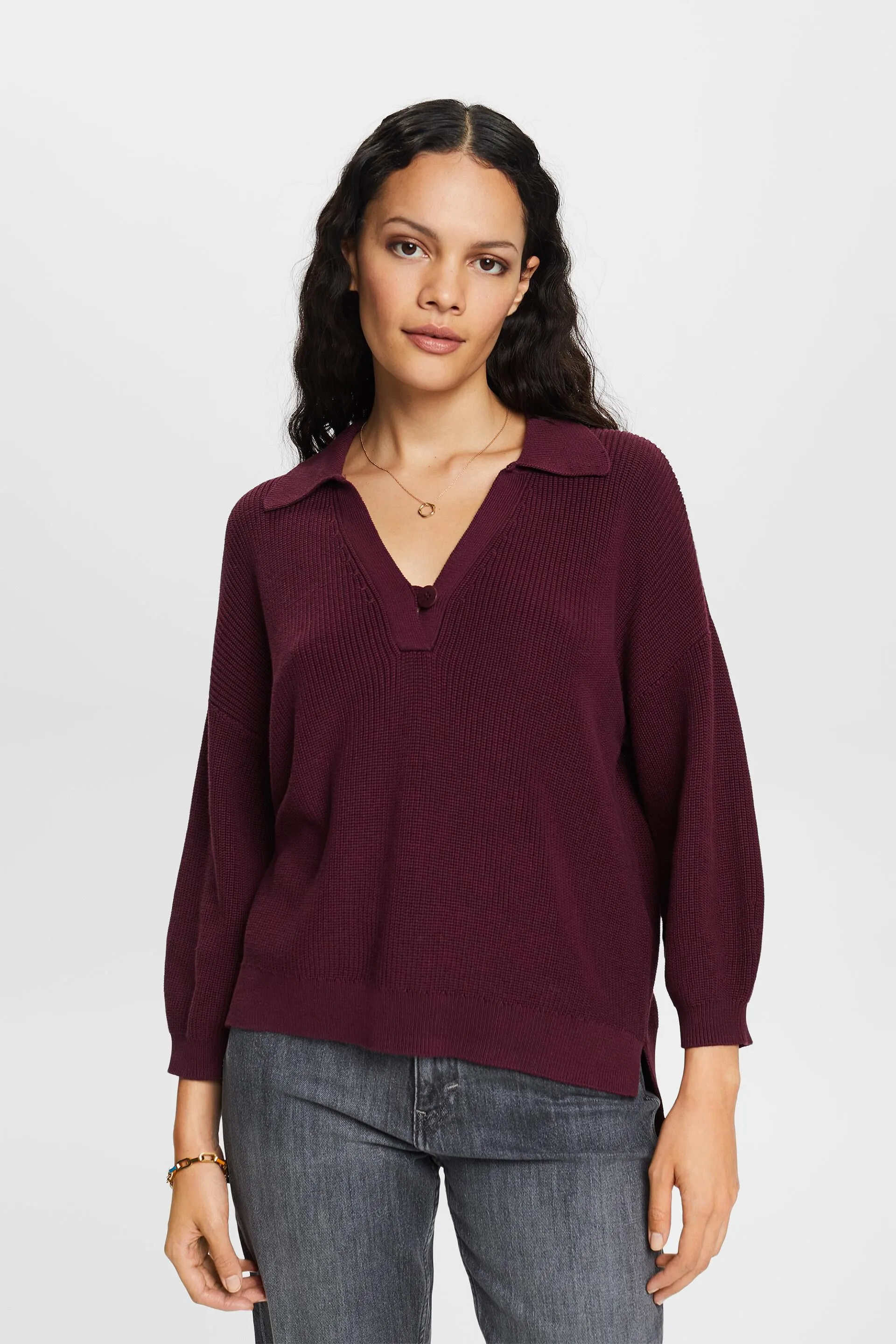 Pullover a maglia con collo a lupetto, 100% cotone