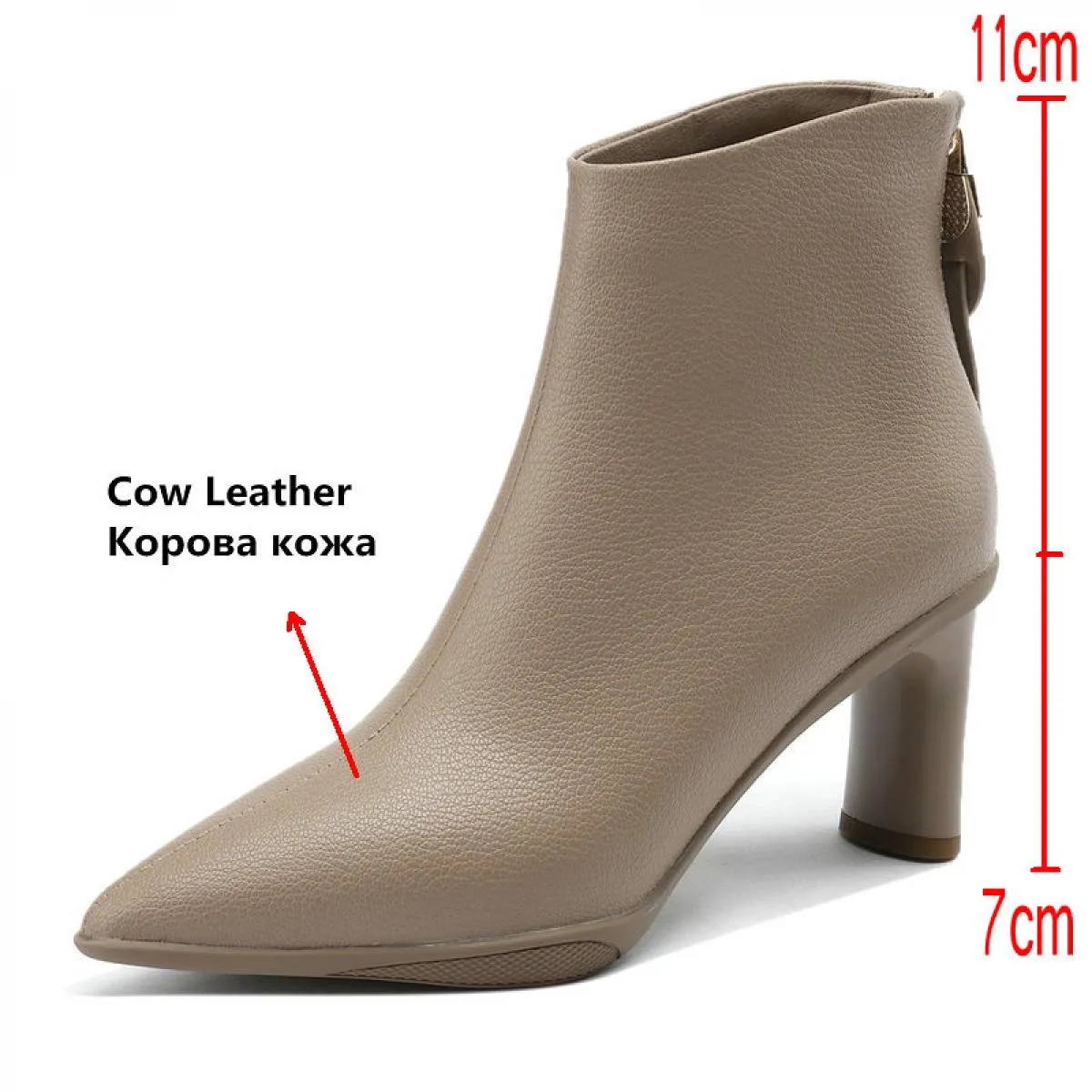 Stivaletti da donna Punta a punta Tacco alto sottile Scarpe in vera pelle Donna Autunno Inverno Ufficio Donna Taglia 34 43