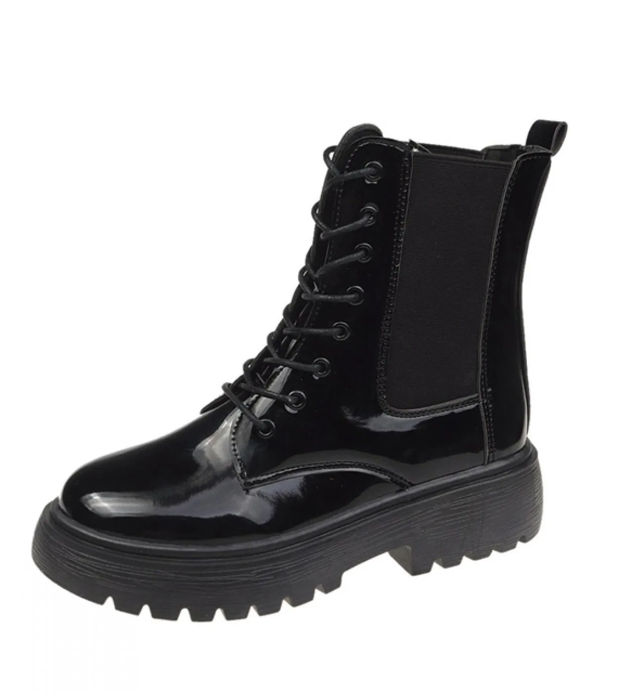 Stivali da donna Scarpe Donna Army Combat Stivaletti Lace Up Gothic Sock Platform Tacchi spessi in pelle Moda Botas Mujer