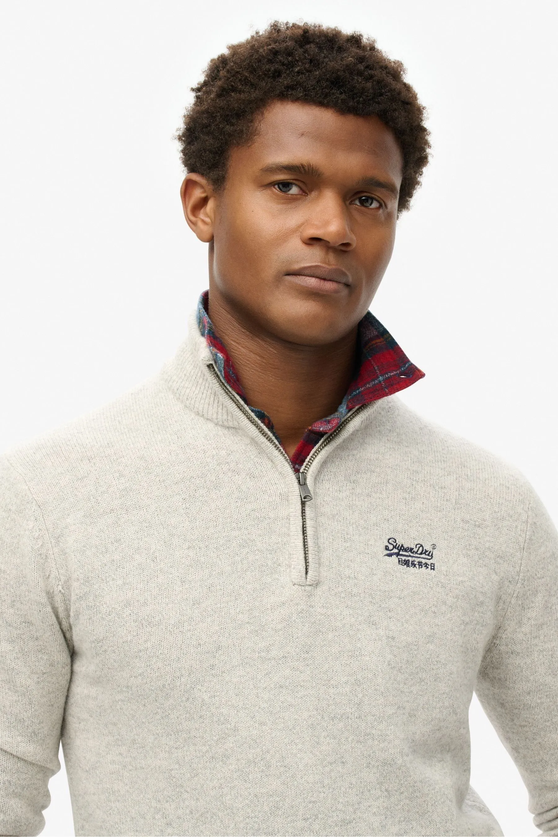 Superdry Essential Embroidered Knit Half Zip Jumper    