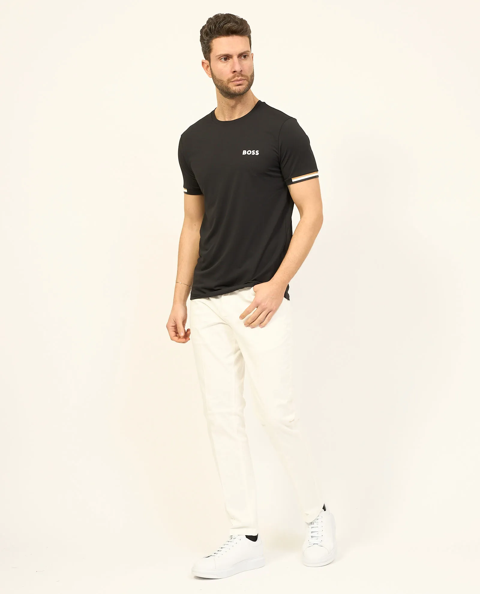 T-shirt X Berrettini di Boss a nido d'ape