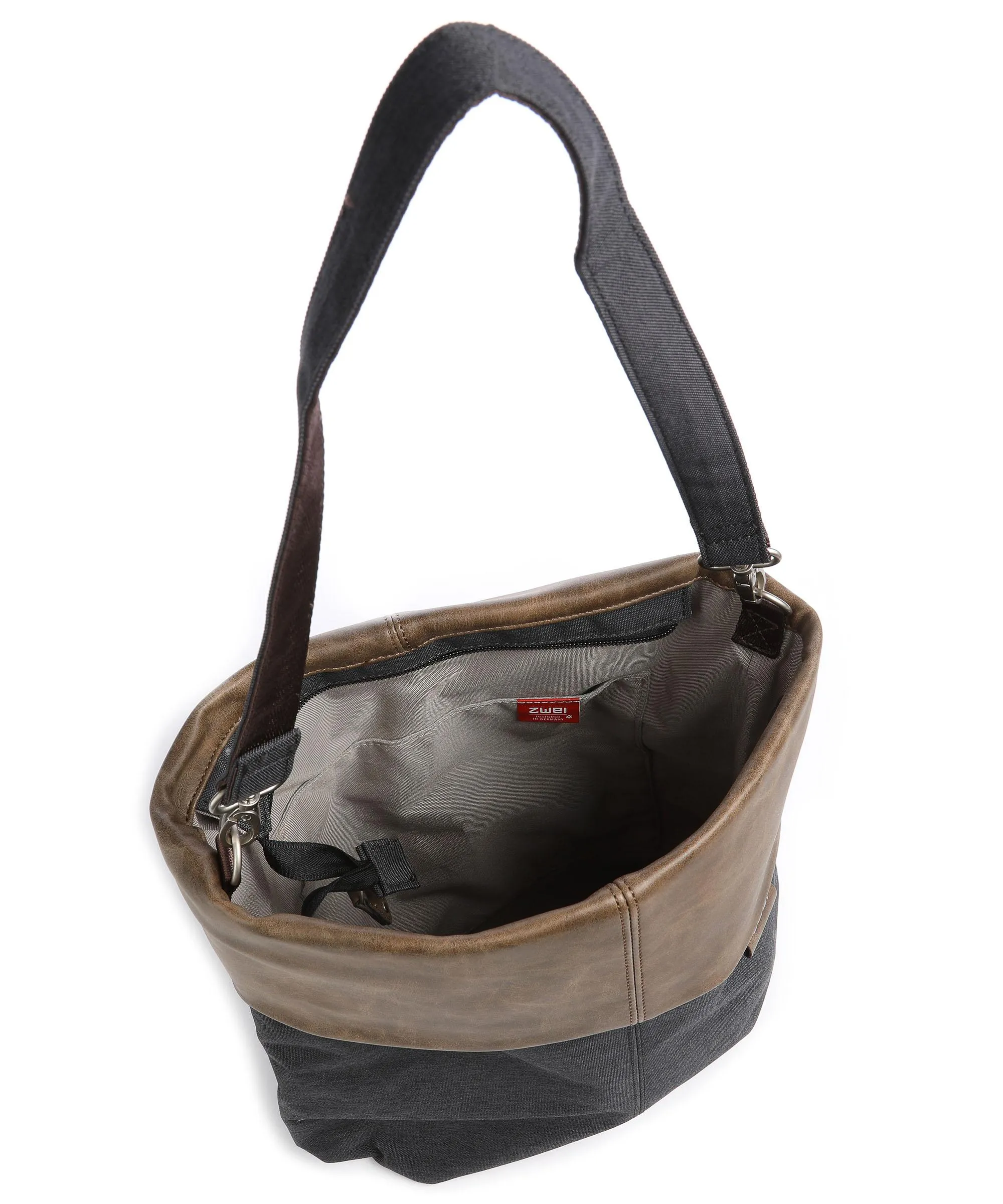  Zwei Olli OT12 Borsa hobo poliestere, pelle sintetica grigio scuro  